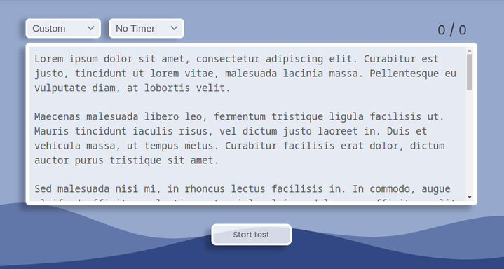 Custom typing test.