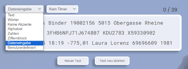 Dateneingabetest.