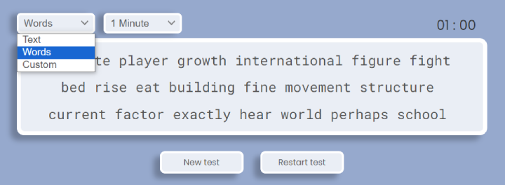 No punctuation typing test.