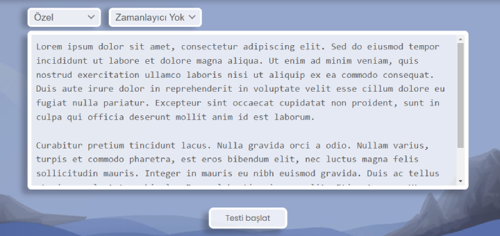 özelleştirilmiş yazma testi