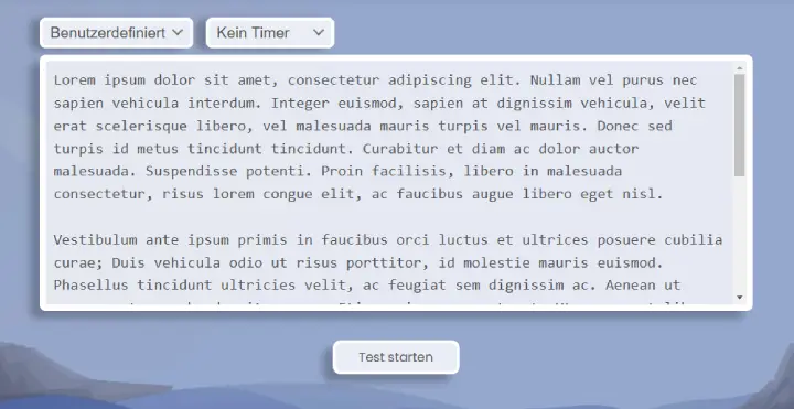 Personalisierter Tipp-Test.