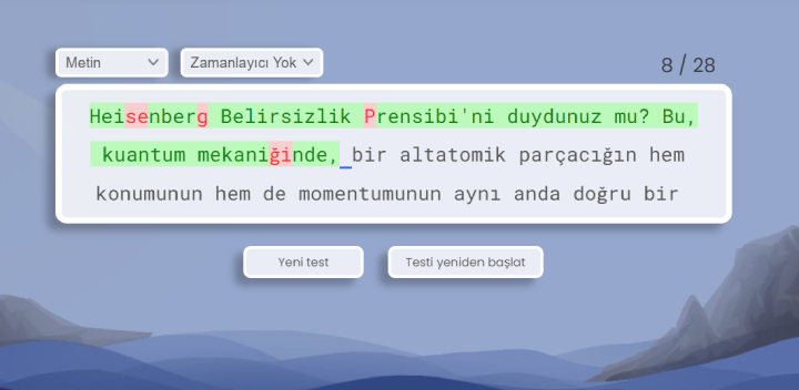 reklamsız yazma testi