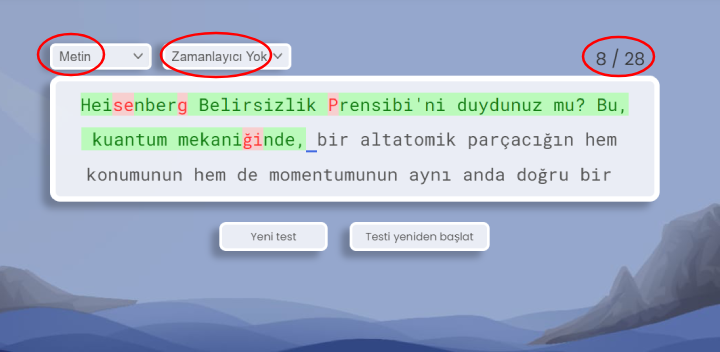 yazma testi için paragraf